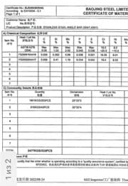 Нержавеющие уголки ASTM A276 (304) Сертификат на нержавеющие уголки ASTM A276 (304)