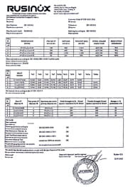 Сертификат на профильные трубы AISI 304